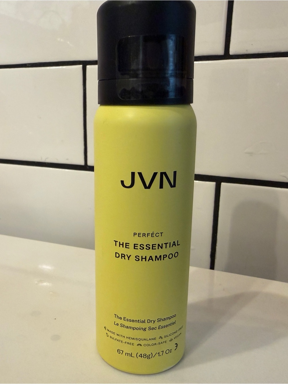 JVN Dry Shampoo in Bright Yellow and Black